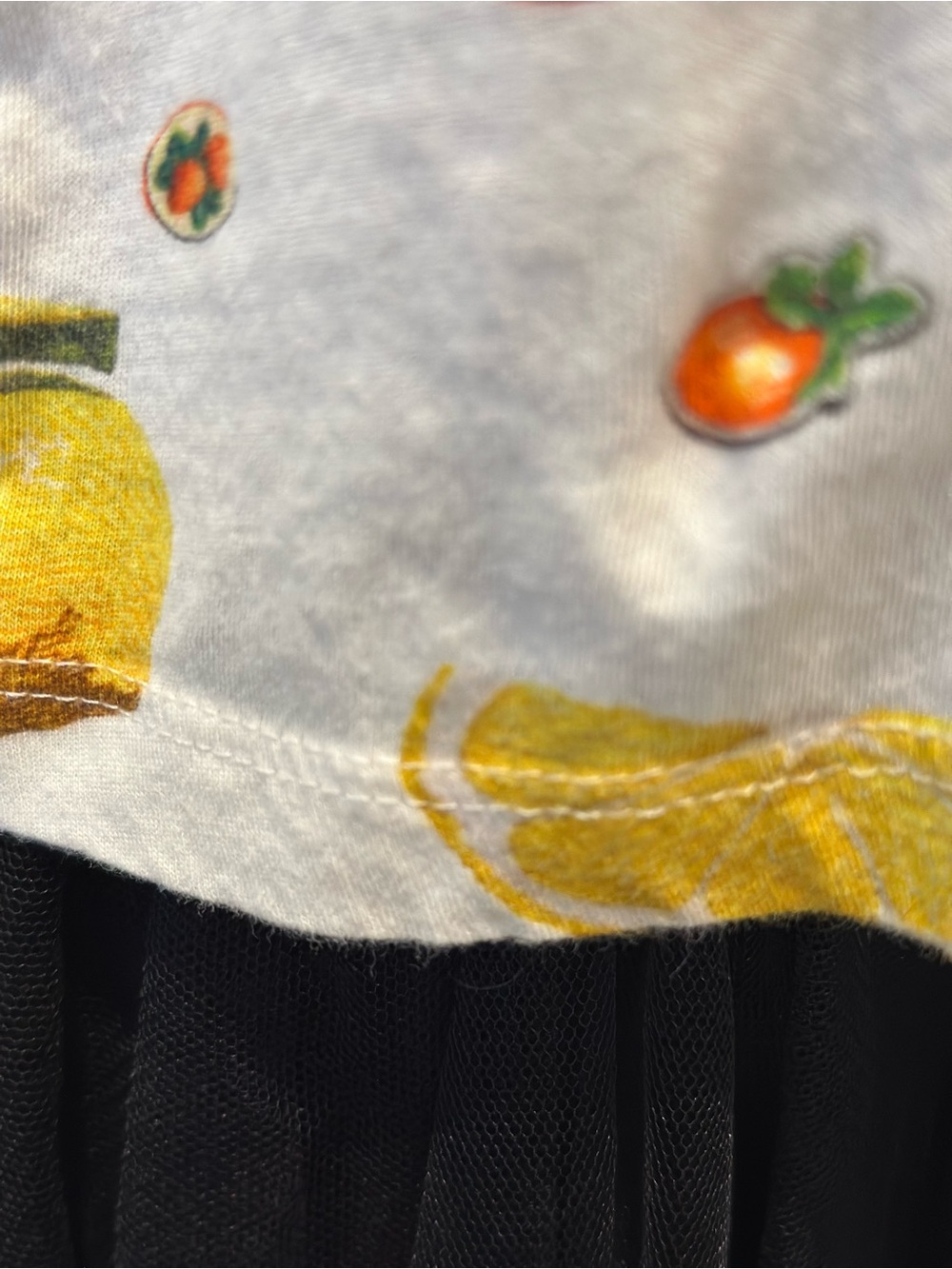 Maeve Anthropologie Fruit Print Flutter Sleeve Tee Medium Lemon Cherry Cotton - Picture 4 of 8